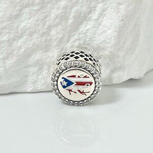 Pandora Puerto Rico Flag Frog Bead Charm S925 Silver Charm